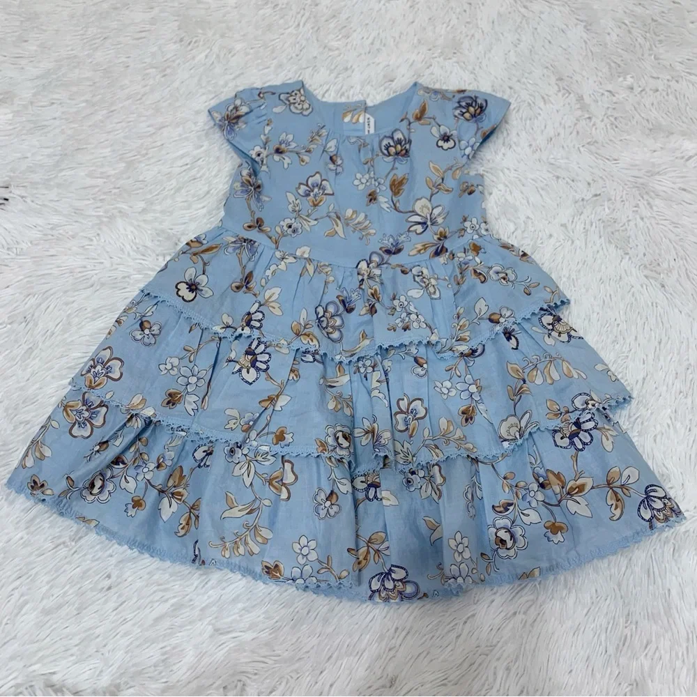 Janie and Jack cap‎ sleeve floral tiered dress